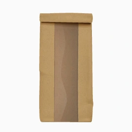 100% RECYKLOVATELNÝ HNĚDÝ SÁČEK S PAP OKNEM