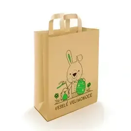 VELIKONOČNÍ PAPÍROVÉ TAŠKY – HNĚDÉ 26×14×32 cm 