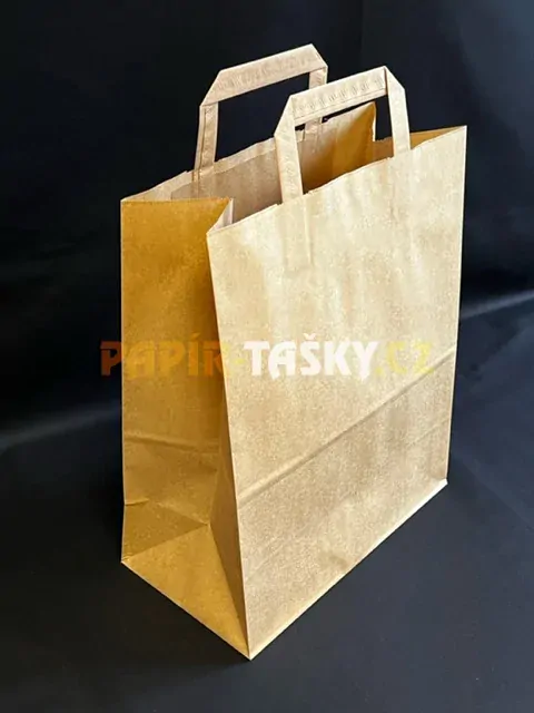 PAPÍROVÉ TAŠKY S PLOCHÝMI UCHY – HNĚDÉ