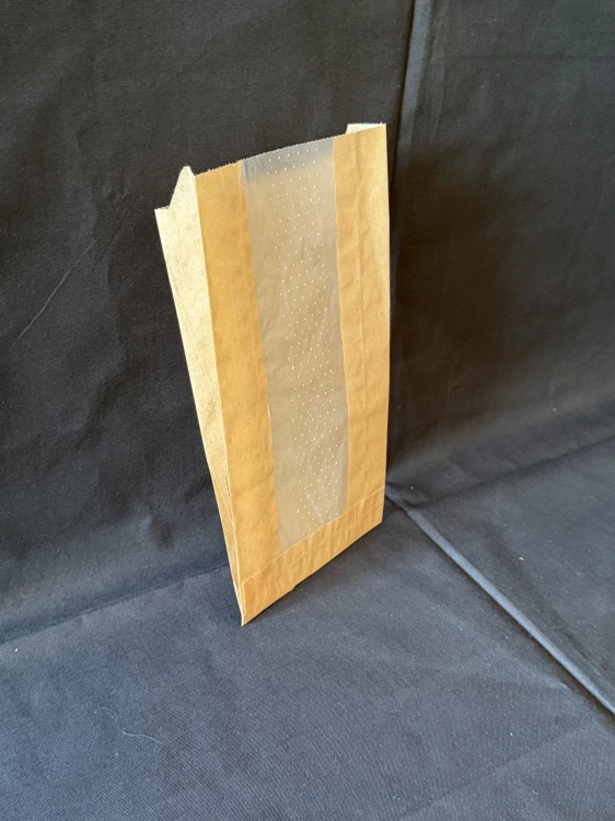 100% RECYKLOVATELNÝ HNĚDÝ SÁČEK S PAP OKNEM 