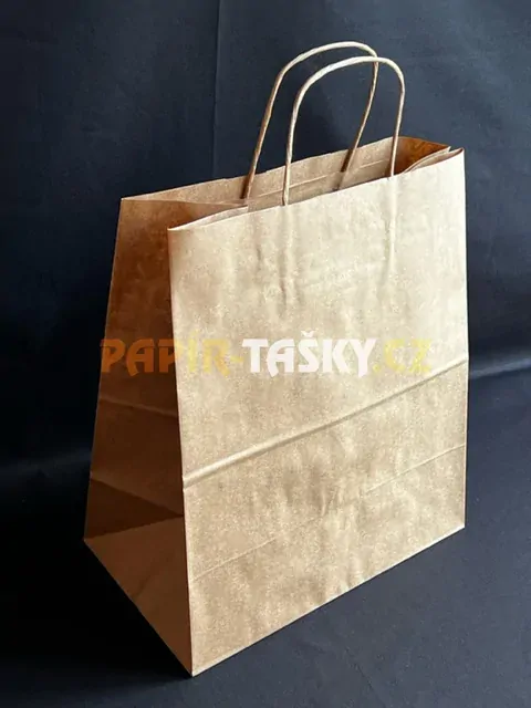 PAPÍROVÉ TAŠKY S KROUCENÝMI UCHY – HNĚDÉ