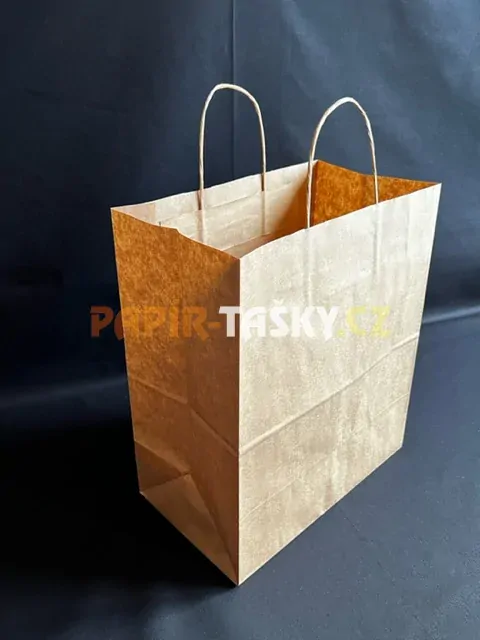 PAPÍROVÉ TAŠKY S KROUCENÝMI UCHY – HNĚDÉ